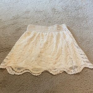 Rue21 Cream Lace Mini Skirt